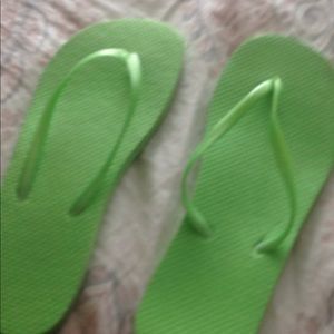 Green flip flops